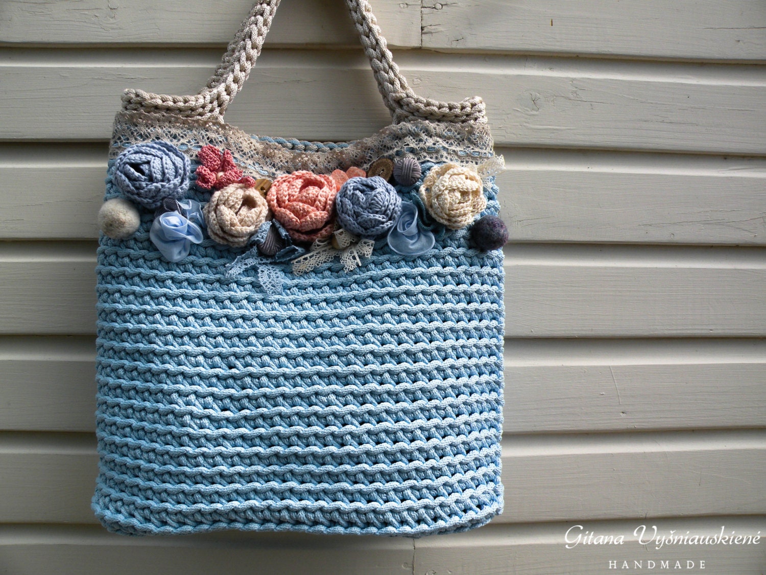 Crochet handbag / Rope handbag / Crochet rope bag / Summer
