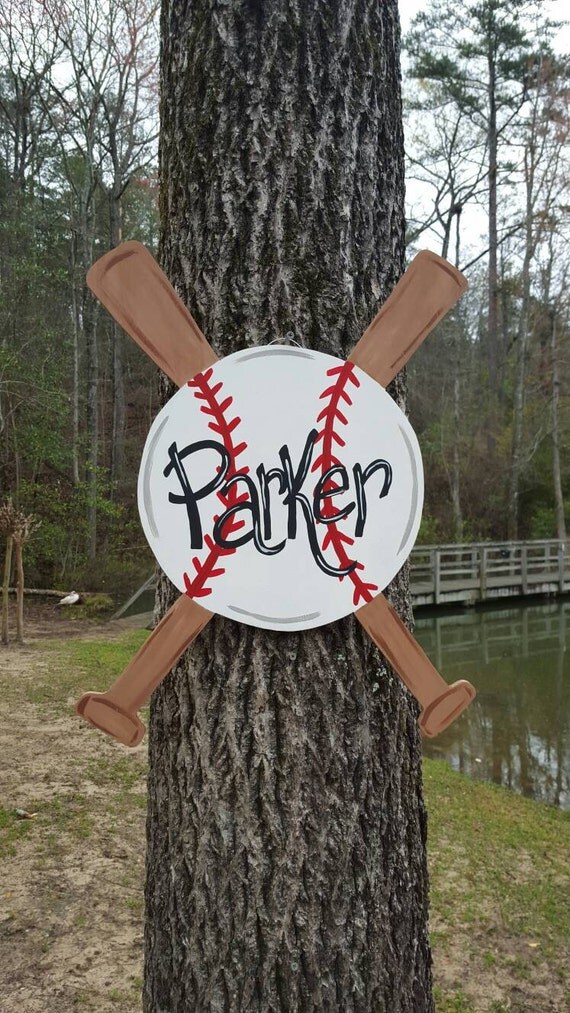 Baseball door hanger sports door hanger bat and ball door