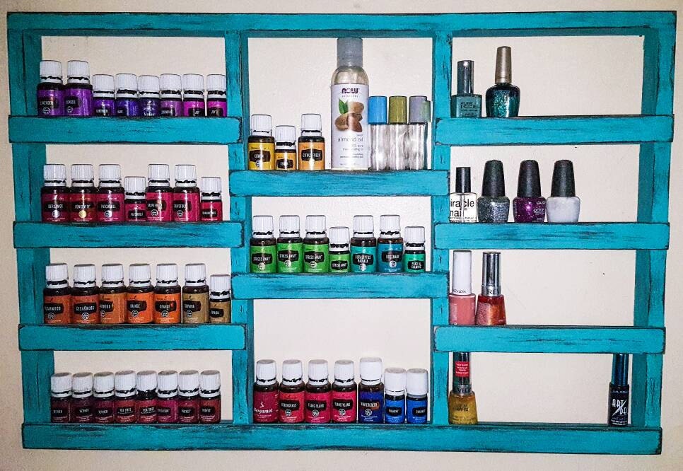 Wood oil shelf essential oils shelf oil display oil case