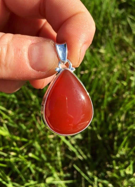 Carnelian Necklace Carnelian Pendant Gemstone Pendant