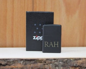 Personalized Laser Engraved Black Matte Zippo Lighter- groomsmen gift- valentines gift