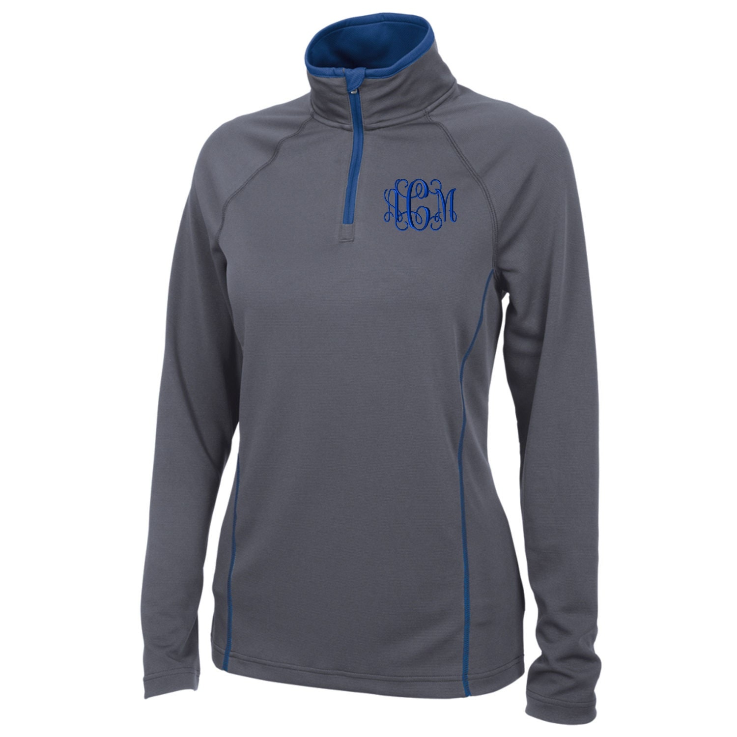 Monogram Womens Workout Pullover. Custom Quarter Zip Gym
