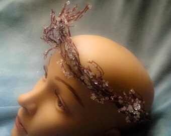 Winter Wedding Hair Wreath Party Festival Floral Crown Headband Fantasy Ice Head Garland