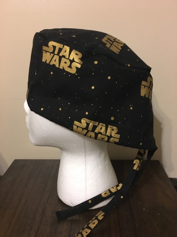 Star Wars Logo Gold on Black Scrub Cap Surgery Cap Scrub