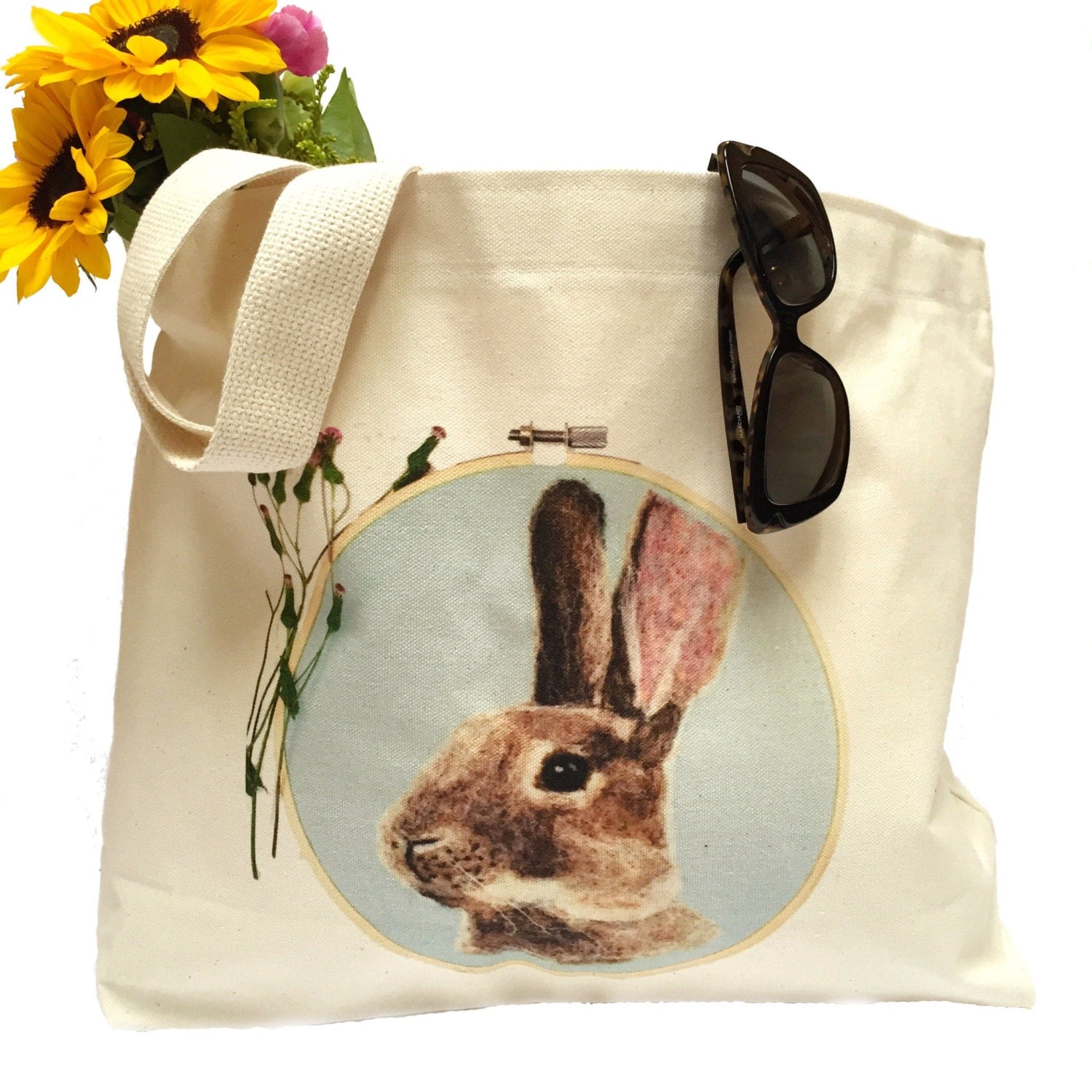 rabbit wine tote