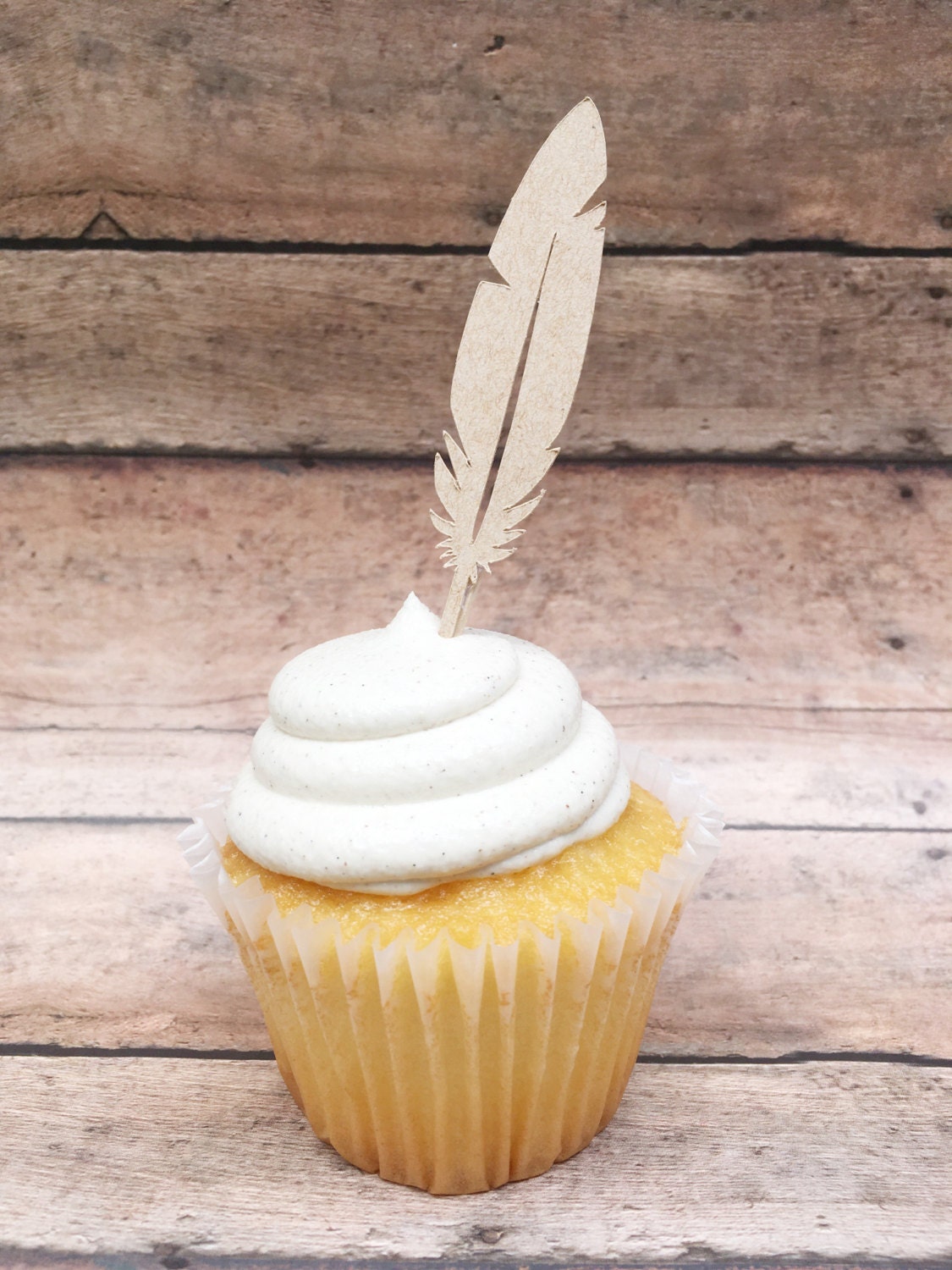 Feather Cupcake Topper Woodland Cake Topper Boho Party