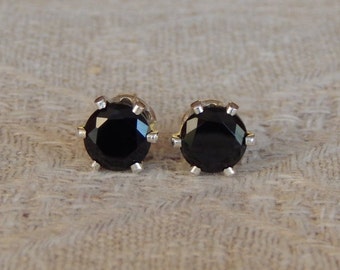 Spinel 5mm Studs, Black Spinel Stud Earrings, Spinel Posts, Black Stud Earrings, Black Spinel Earrings, Black Spinel, Black Jewelry, Spinel