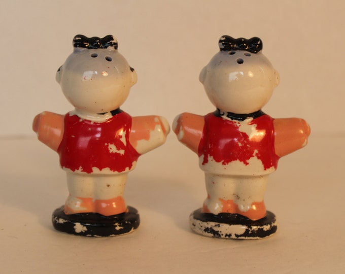 Vintage Oriental Asian Girl Salt and Pepper Shakers