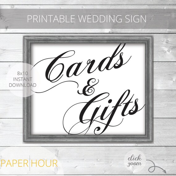Printable Cards and Gifts Wedding Sign Classic Instant