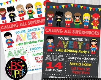 SUPERHERO Invitation, Superhero Birthday Party invitation, Superhero Party