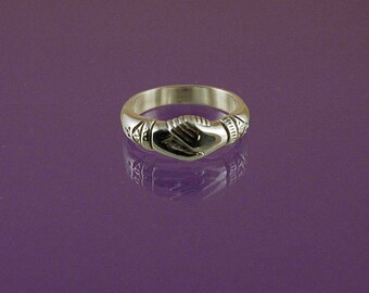 Fede Ring a symbol of fidelity and friendship- made to your size in 925 sterling silver