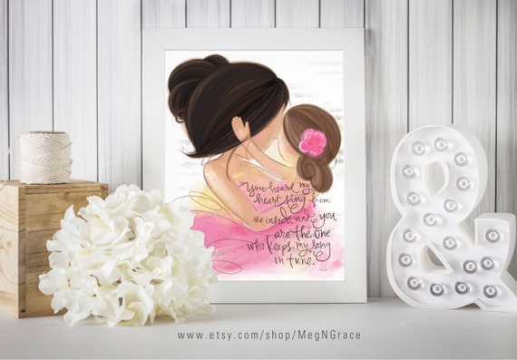 Girl s Room  Decor  Mother  and Daughter  Dark and Medium