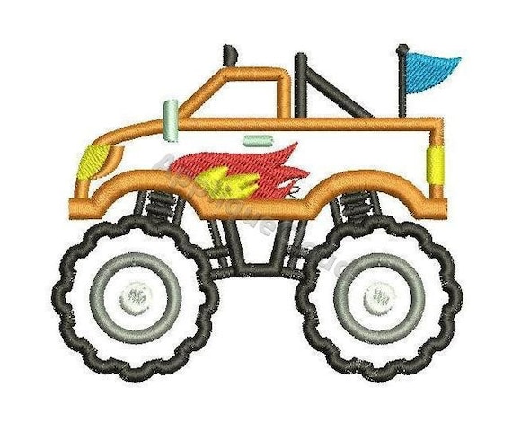 Monster truck 2 applique design Monster truck 2 applique