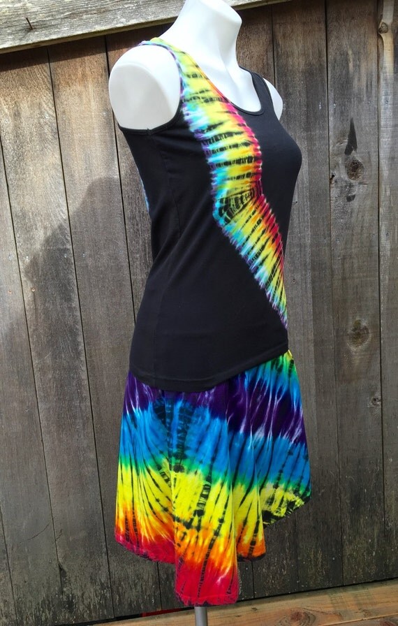 tie dye shirt and skirt set