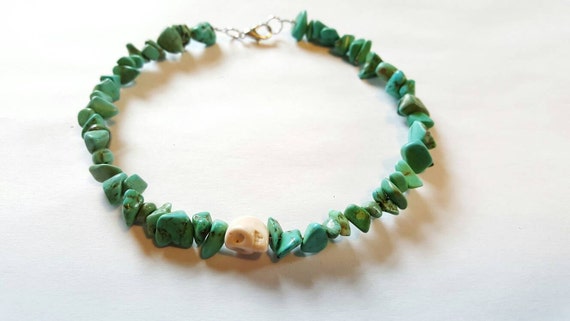 Turquoise Anklet Turquoise Chip Bead Anklet Green Ankle