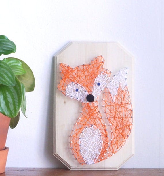 Diy Wall Art Kit : Diy kit fox string art supplies pattern and by kolamaya on