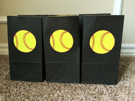 Softball favor bags set of 12 WITHOUT tags Sport can be