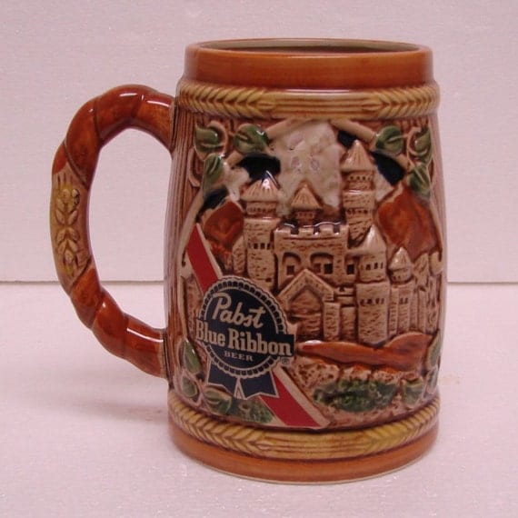 Pabst Blue Ribbon Beer Mug Stein Pabst Brewing Co. Ceramic