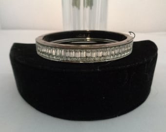 Use Coupon 10OFF Vintage GIVENCHY 8" Rhinestones Bracelet & Dark Silverplate Metal - You can see the string never worn.