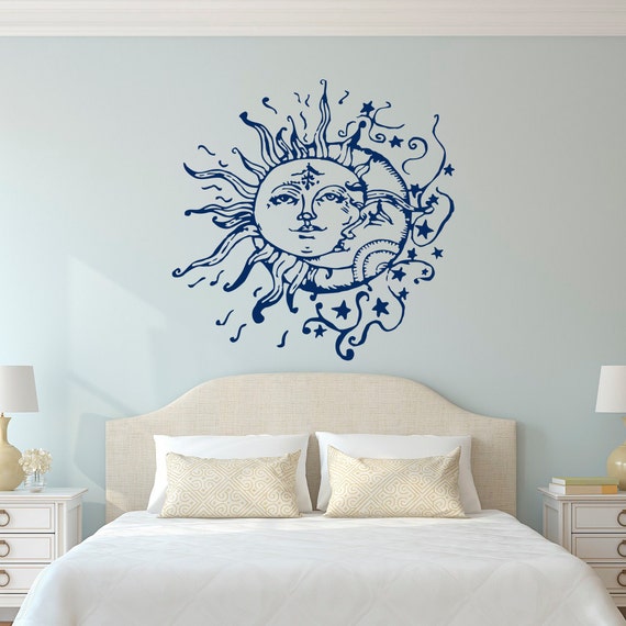 bedroom wall stickers mural Wall Wall Ethnic  and Decal Decor Bedroom Stars Decals Moon Sun For