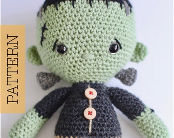 Crochet Frankenstein Amigurumi PATTERN ONLY, Franklin Monster, pdf Amigurumi Stuffed Toy Pattern, Halloween