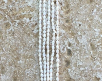 Seed Pearl Beads - Teeny Tiny Oval Freshwater Seed Pearl Beads - FULL 16" strand (about 178 beads) - G418