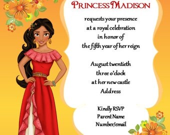 Elena of Avalor Birthday Party Invitation | Digital File