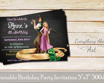Tangled Invitation, Rapunzel invitation, Tangled Party Invitation, Tangled Party Invite, Tangled, Printable Invitation, PERSONALIZED Invite