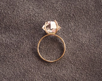 14k Gold Herkimer Diamond Ring