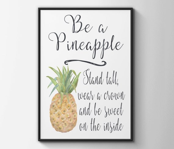 Be a pineapple print pineapple print by BeauTypographie on Etsy