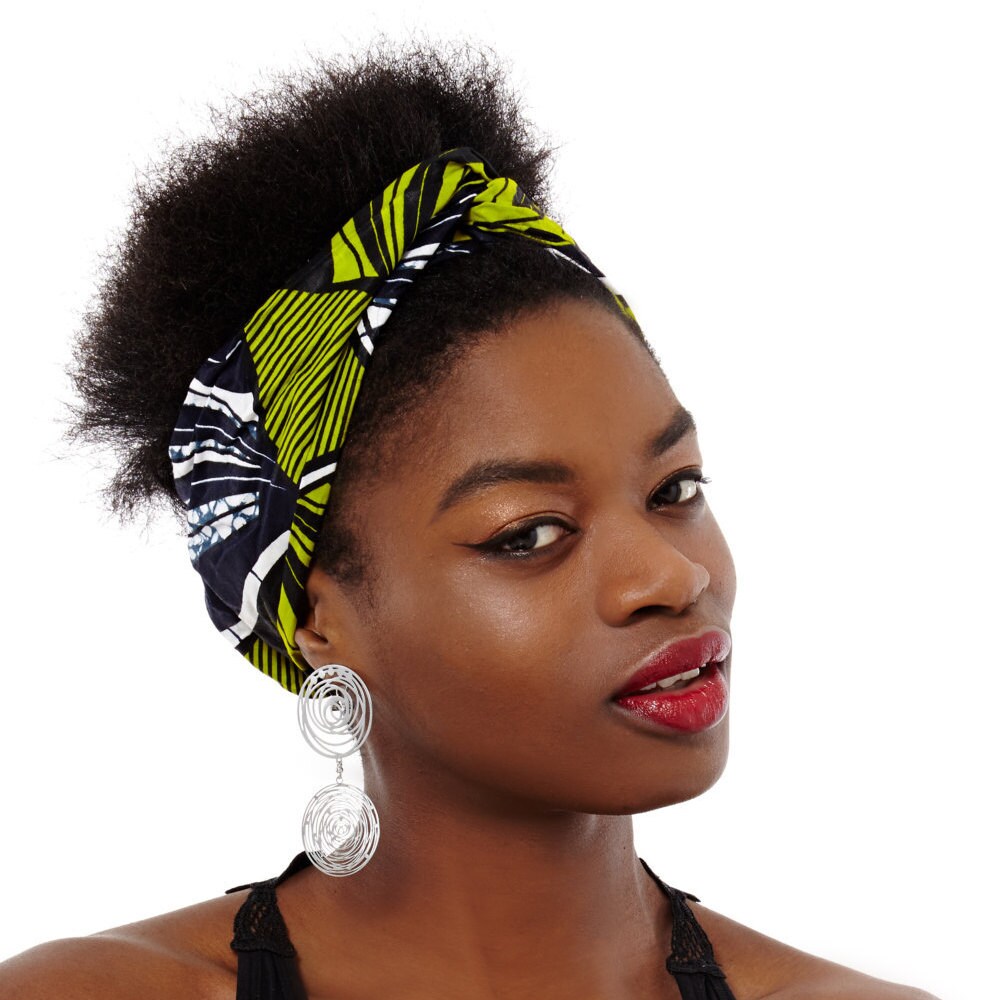 Green African Print Headband Ankara Headband African Hair