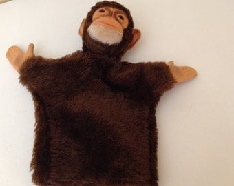 steiff vintage western germany baby chimpanzee hand puppet