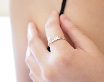 Custom Name Ring - Personalized Children Ring - Customized Name Jewelry - Bridesmaid Gifts - Gift for Her - New Mom Gift - Mother Gift F43