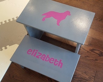 Personalized Kids Step Stool - Full custom design and colors