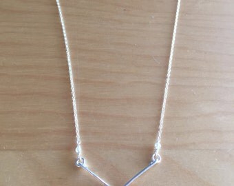 Sterling Silver Necklace with Sterling Silver Chevron Pendant