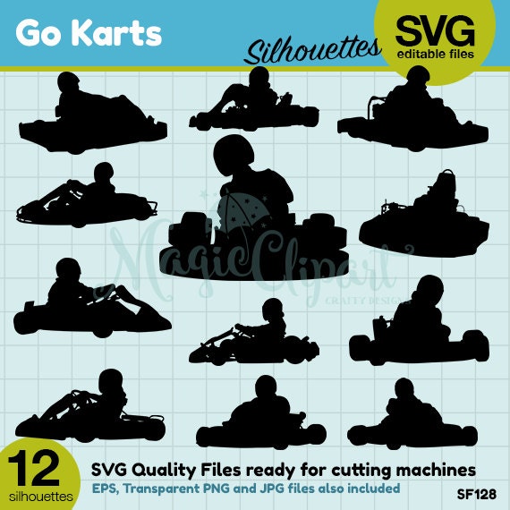 Go Karts Silhouettes Silhouette files svg files png jpg