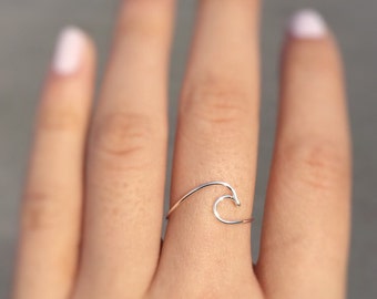 Wave ring, surfers ring, hammered wave, ocean wave ring, finger wave ring, her, beach jewelry, mermaid ring, gypsy, sea rings, beach rings