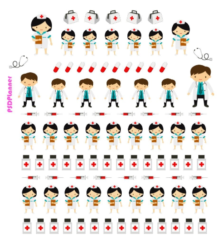 Medical stickers Doctor Planner Stickers Nurse by PSDPlanner