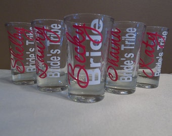 SALE: Personalized Shot Glasses, Bachelorette Shot Glass, Wedding Shot Glass, Bridal Party Gift, Bridesmaid, Wedding Favor