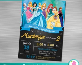 Disney Princess Invitation, Princess Birthday, Princess Party, Princess Invitation, princess Printable Invitation DIY