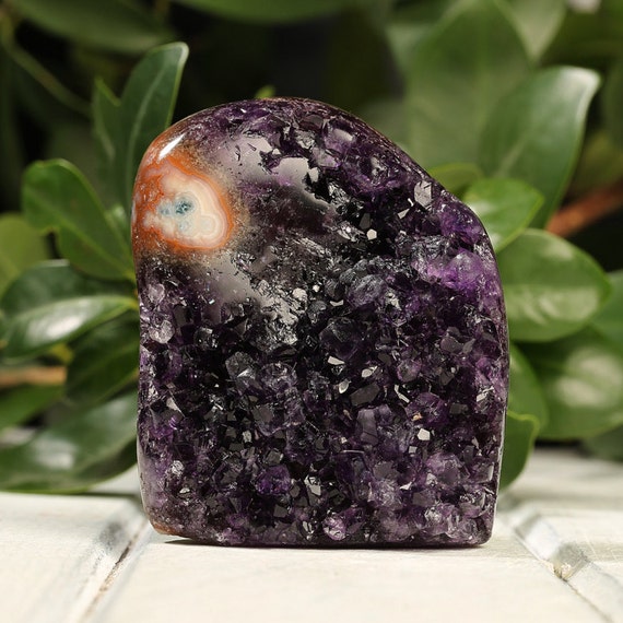 Aesthetic Deep Purple Amethyst Geode with by PACIFICMINERALS