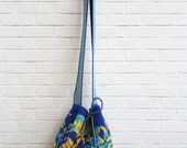 Large Blue and Yellow Wayuu Mochila Bag Large Blue and Yellow Wayuu Mochila Bag