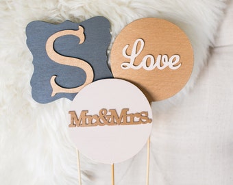 Wooden Wedding Photo Booth Props - Custom/Yay/Cheers/Mr&Mrs/Just Married/Love/Signs/Rustic/Chic/Props/Monogram/Initial/New Last Name/I Do