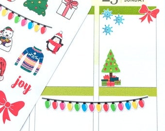 Christmas Stickers, Planner Stickers, Winter Stickers, Decorative Stickers, Cute Scrapbook Stickers, Happy Planner, Erin Condren Stickers