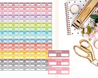 Work Printable Stickers, Work Schedule Stickers, Working Stickers, Printable Planner Stickers, EC Work Stickers, Pastel MAMBI Work Stickers