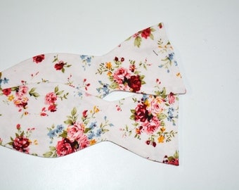 Men's White and Red Self Tie Bow Tie for weddings, Groom, bow tie, Dapper