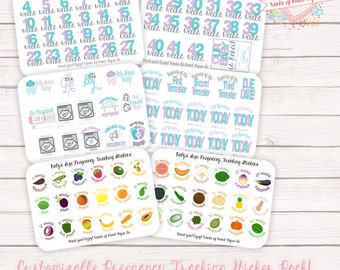 Weekly Pregnancy Tracker Stickers - Pregnancy Stickers- Pregnancy Planner Stickers - Pregnancy Tracking Stickers - Baby Planner Stickers -