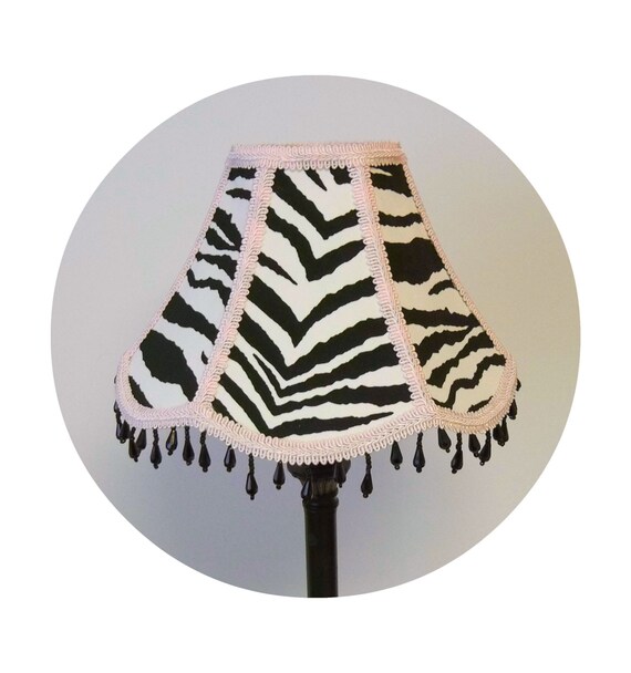 Pink & Zebra Stripe Lamp Shade