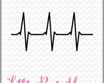 Heartbeat SVG, Heartbeat Pulse, Medical, Nurse, Doctor, Pharmacy, Silhouette Studio, SVG, DXF, Instant download, silhouette studio
