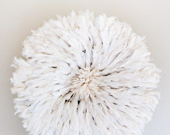 Bamileke Feather Juju Hat - White